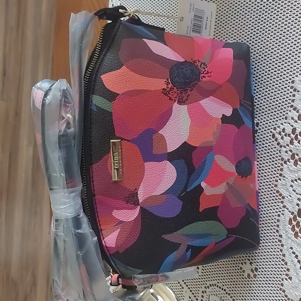 Trina Turk Multi Floral Small Crossbody Shoulder Bag NWT